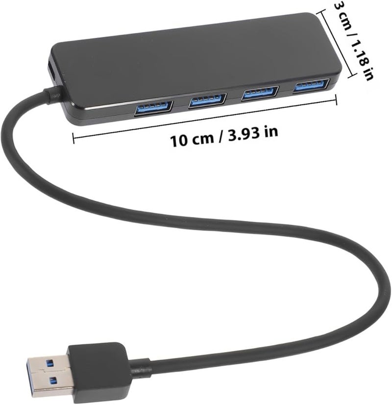 USB 3 0 Hub 4 Ports Portable Data Splitter Expansion Adapter For Laptop PC Black 25Cm Cable - Image 2